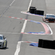 Monster Energy NASCAR Cup Series drivers Chase Elliott and Kasey Kahne testing the roval layout at Charlotte Motor Speedway on July 10.